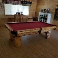 Beautiful Log Pool Table